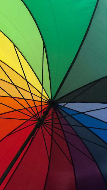 Rain, Umbrella, Colorful, Rainbow