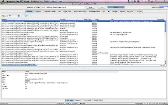 Screaming Frog SEO Spider