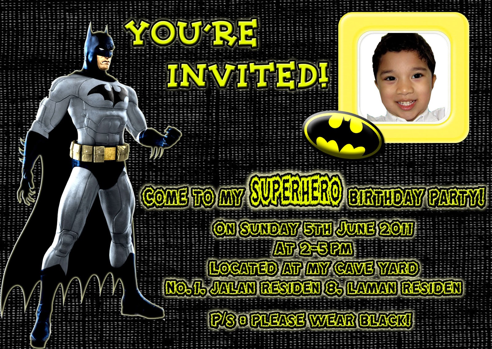 Pinky Creative Design: Irsyad Birthday, Batman Theme!