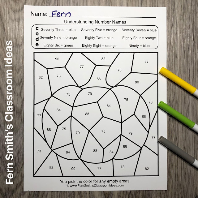Click Here to Download This 2nd Grade Math Number Names Color By Number Printables Resource For Your Classroom Today!