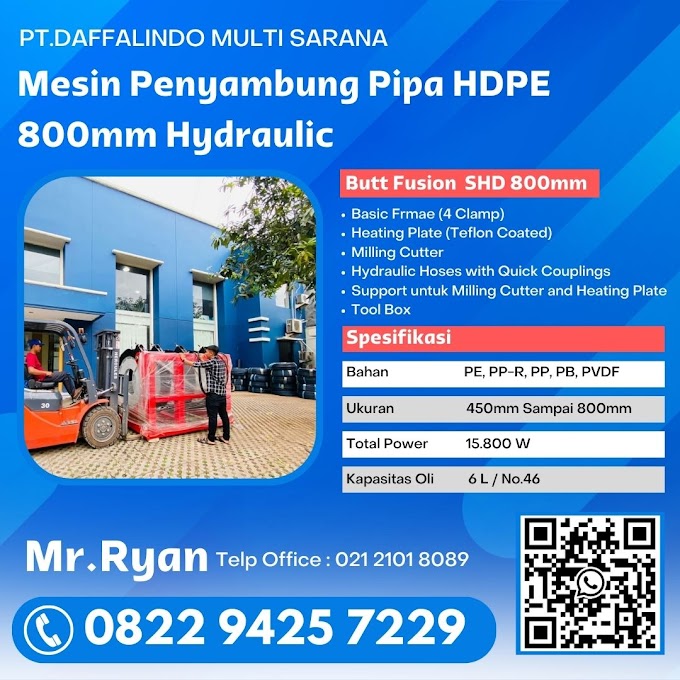 Mesin Las Pipa Hdpe 800mm | Butt Fusion Welding Machine