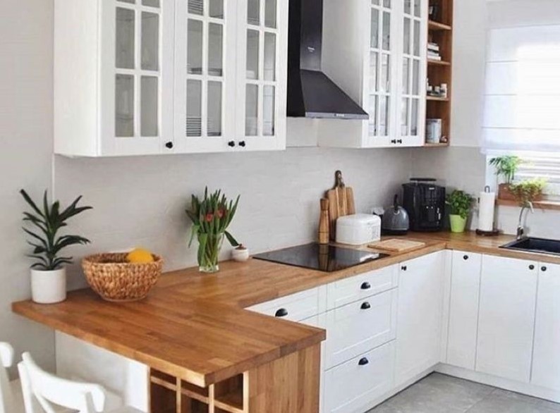 narrow kitchen cabinets with doors