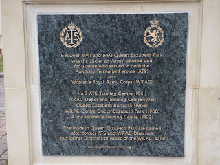 WRAC plaque at entrance to Queen Elizabeth Park Guildford