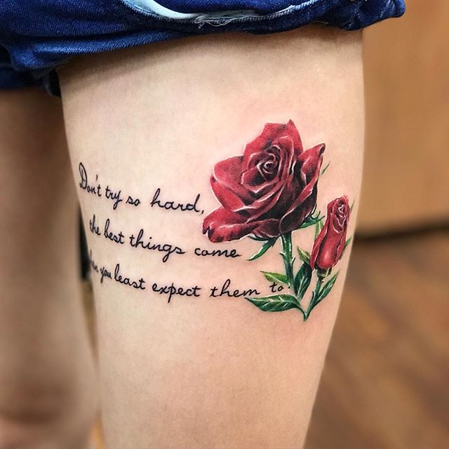  Gambar  Tato  Bunga Mawar Rose Terbaru Sederhana  Tapi Keren 