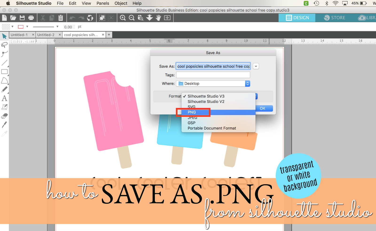 Download How to Save as PNG from Silhouette Studio (V4.2 Series ...