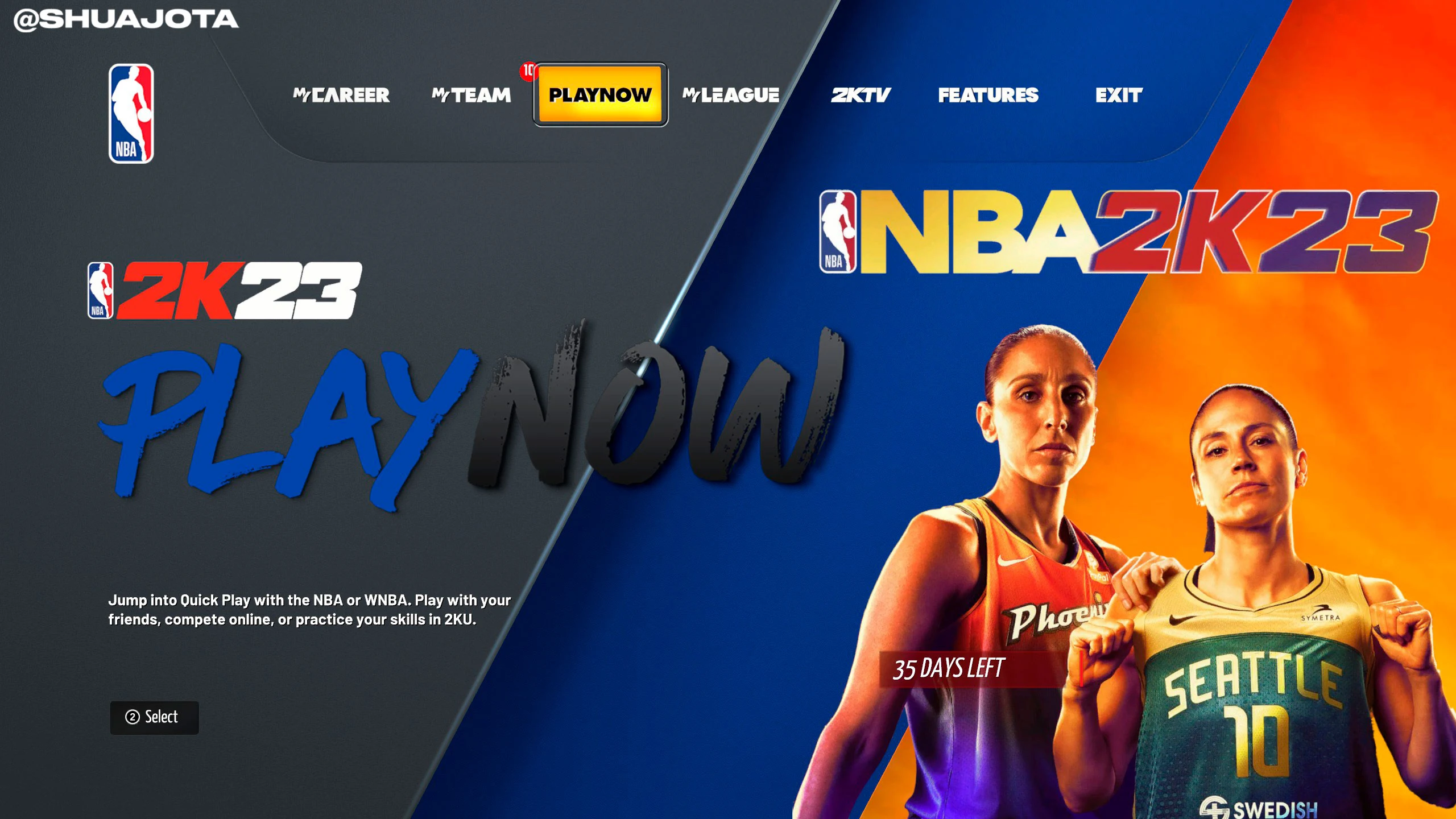 NBA 2K23 WNBA Menu