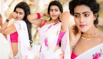 Shaashvi Bala Photos In Floral Saree Pics ✅