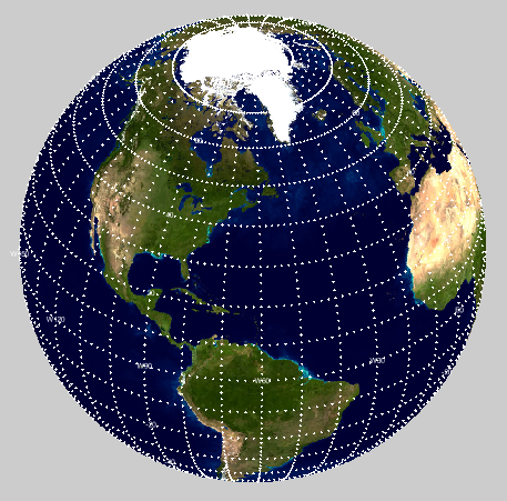 Earth Orthographic Map Projection