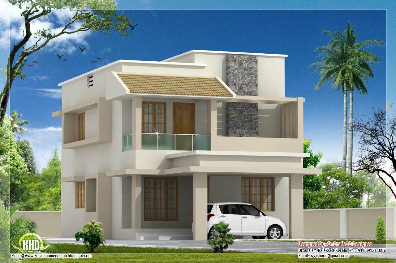 1770 sq feet modern  villa with construction cost  Indian 