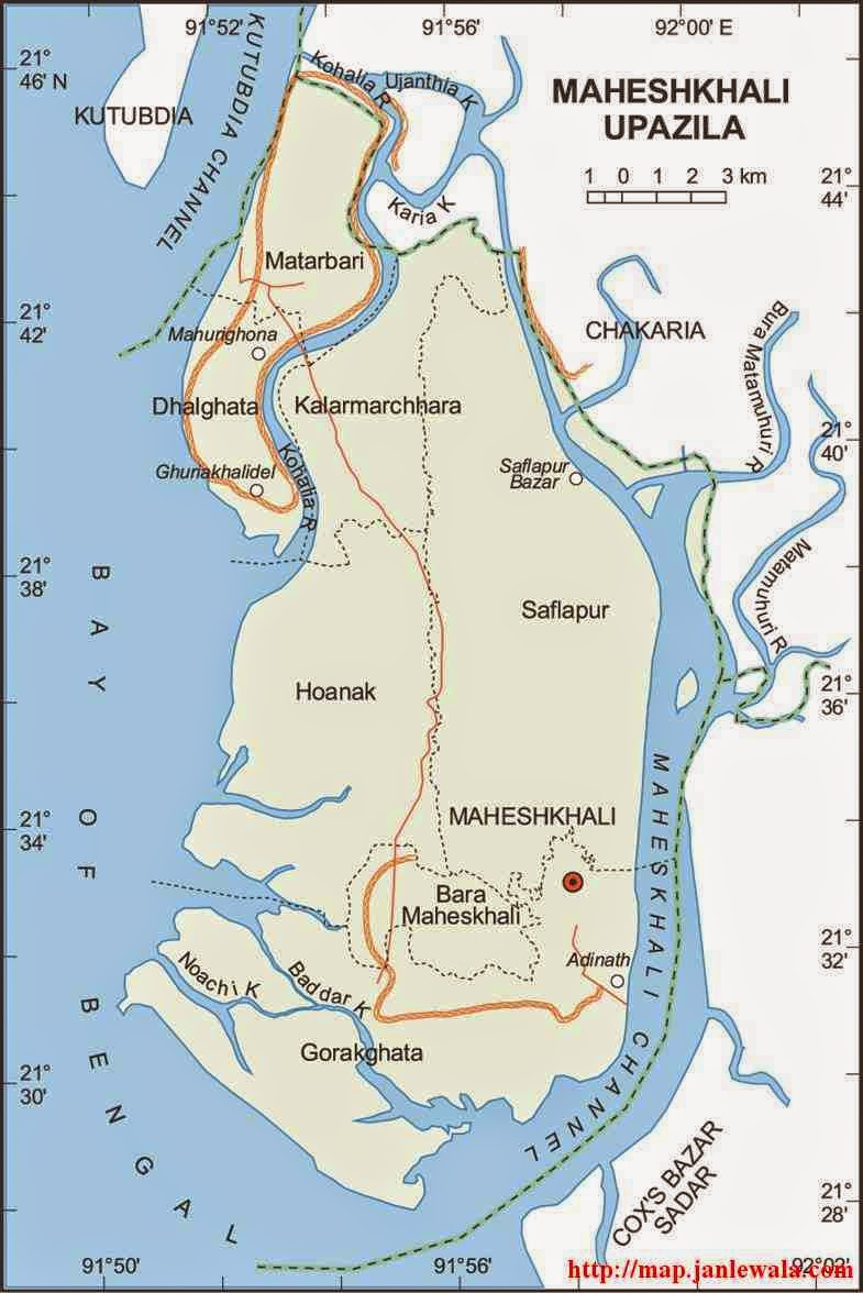 maheshkhali upazila map of bangladesh