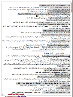 المراجعة النهائية التربية الإسلامية الصف الثانى الإعدادى الترم الاول