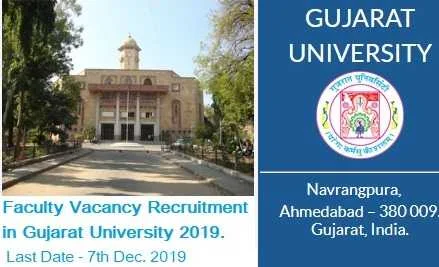Gujarat University Faculty Vacancy Recruitment 2019