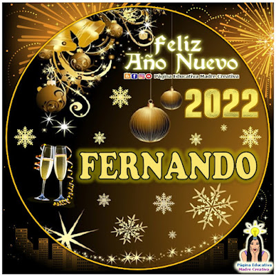 Nombre FERNANDO por Año Nuevo 2022 - Cartelito
