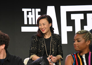 Vivian Wu from “The Afterparty” Season 2 speaks at the Apple TV+ 2023 Winter TCA Tour at The Langham Huntington Pasadena.