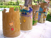 These longer lasting sandpaper castles can be an outdoor or indoor craft. (castles)