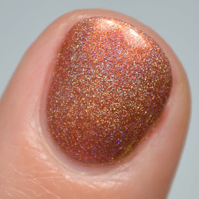 cinnamon holographic nail polish swatch