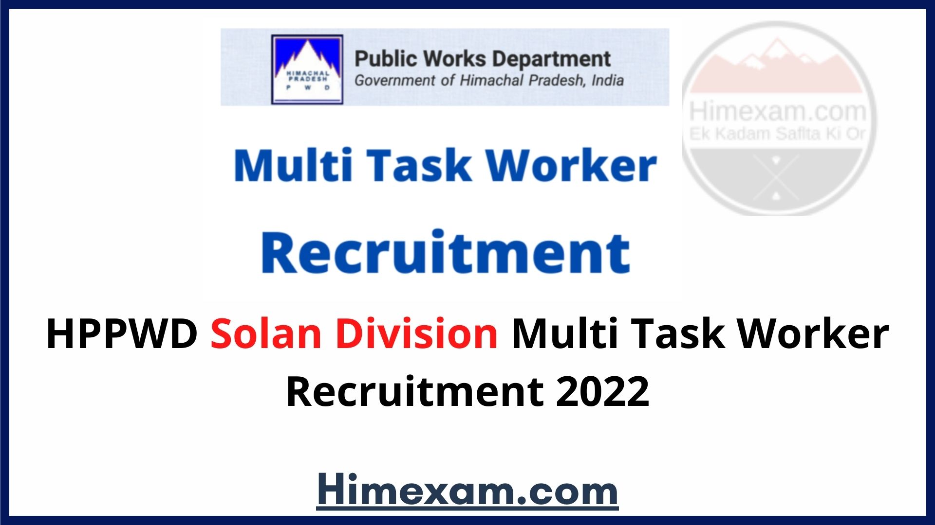 HPPWD Solan Division Multi Task Worker Recruitment 2022