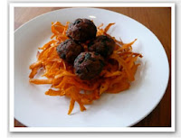  Meatballs with Crunchy Sweet Potato Chips