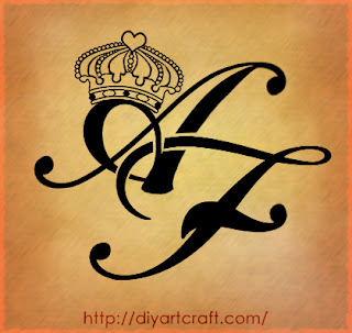 royal-crown tattoo letters AF