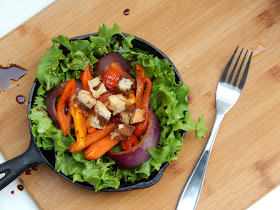 Grilled Vegetable Salad with Semi Homemade Croutins #MangiaTonight AD