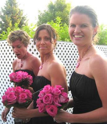 Bridal party hot pink rose