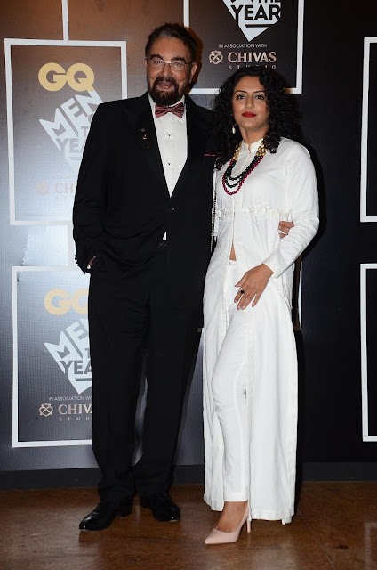 Kabir Bedi with Parveen Dusanj at GQ Men of the Year Awards 2016 to celebrate GQ's 8th Anniversary 