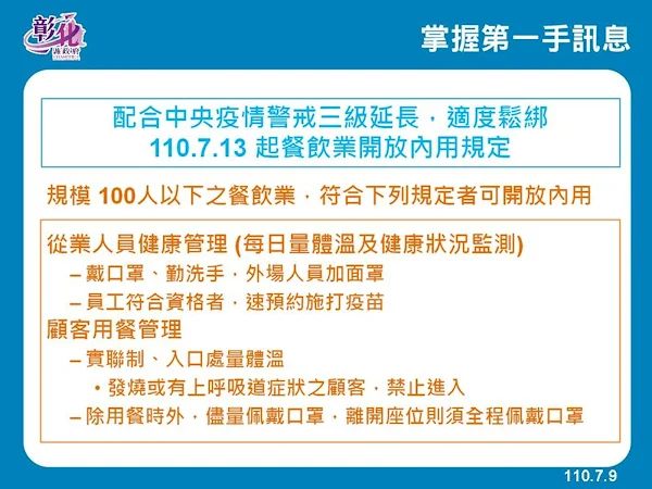 彰化疫情7/9零確診微解封 居隔期滿打疫苗堵隱形傳染鏈