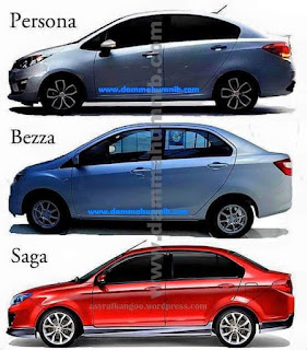 PANDANGAN SISI PROTON PERSONA R, PERODUA BEZZA DAN SAGA 