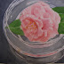 Camellia In Crystal Bowl - Original Watercolor Painting