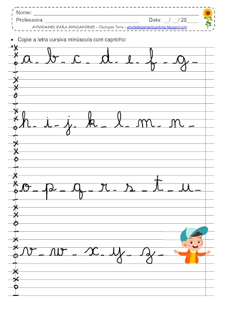 Letra cursiva - Alfabeto minúsculo