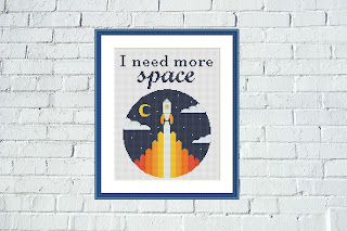 I need more space feminist cross stitch