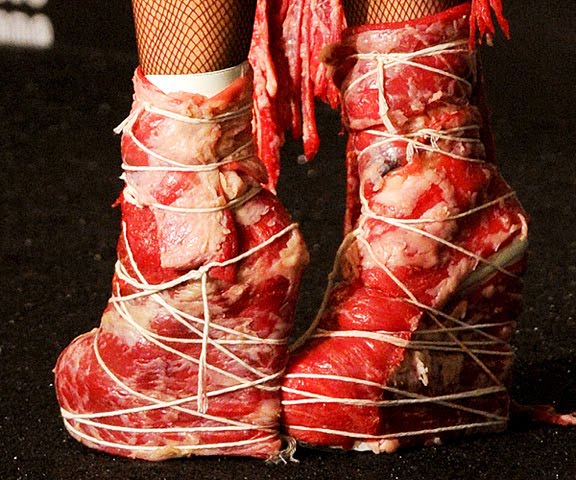 lady gaga meat dresses. MEAT DRESS FOR LADY GAGA AT