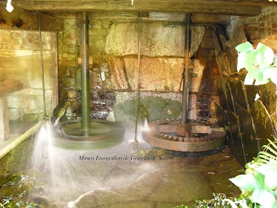 Turbinas del molino hidráulico harinero. Museo Etnográfico de Grandas de Salime. Grupo Ultramar Acuarelistas
