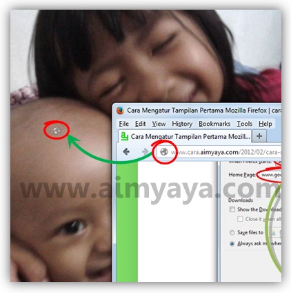  Gambar: Cara membuat shortcut alamat website di desktop komputer/laptop 