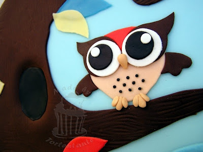 eule torte owl cake fondant