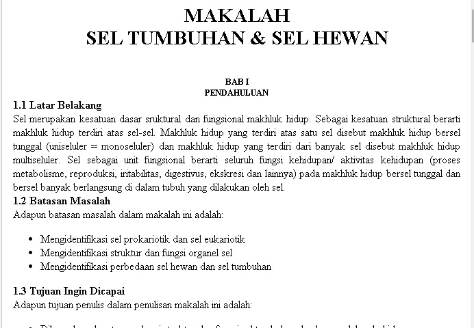 Contoh Makalah Sel Tumbuhan & Sel Hewan  EDUCATION BLOGS