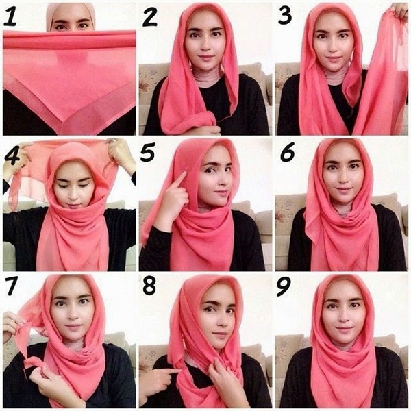 Trend tutorial hijab jilbab kain segi empat kreasi paris terbaru Contoh Tutorial Hijab Segi Empat Kreasi Terbaru 2017/2018