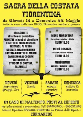 Sagra della Costata alla Fiorentina dal 12 al 22 Maggio Cornaredo (MI) 2016