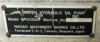 NPU1200A NAGAO MACHINERY WORKS COMPANY JAPAN AIR DRIVEN HYDRAULIC OIL PUMP E-mail: idealdieselsn@hotmail.com / idealdieselsn@gmail.com