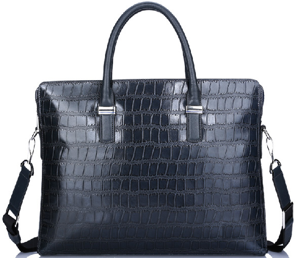 Genuine Crocodile Leather Shoulder Briefcase Mexican Blue Bag