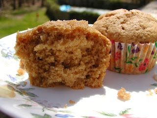 Shot of Super Fluffy Whole Wheat Cinnamon Muffins