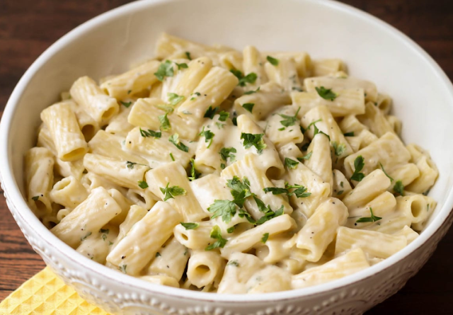 Creamy Garlic Penne Pasta #dinner #pasta