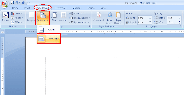 Belajar Mengatur Lembar Kerja Microsoft Office Word (Ukuran Kertas, Margin,Orientation, Spasi, dll)