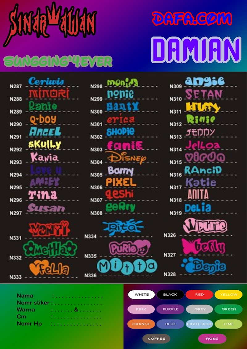 35+ Trend Terbaru Stiker Tulisan Nama Keren