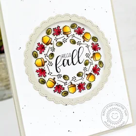 Sunny Studio Stamps: Woodsy Autumn Fancy Frames Dies Autumn Greetings Fall Themed Card by Angelica Conrad