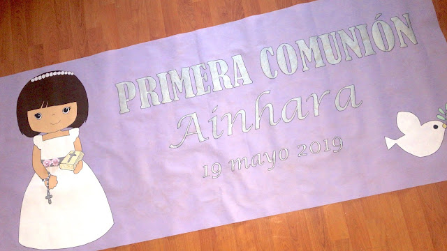 Alfombra para decorar el portal Primera Comunión