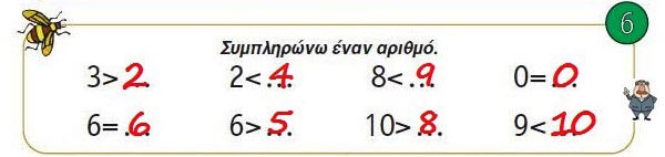 Κεφ. 12 - Σύγκριση αριθμών – Τα σύμβολα =, > και < - Ενότητα 2 - από το https://idaskalos.blogspot.com