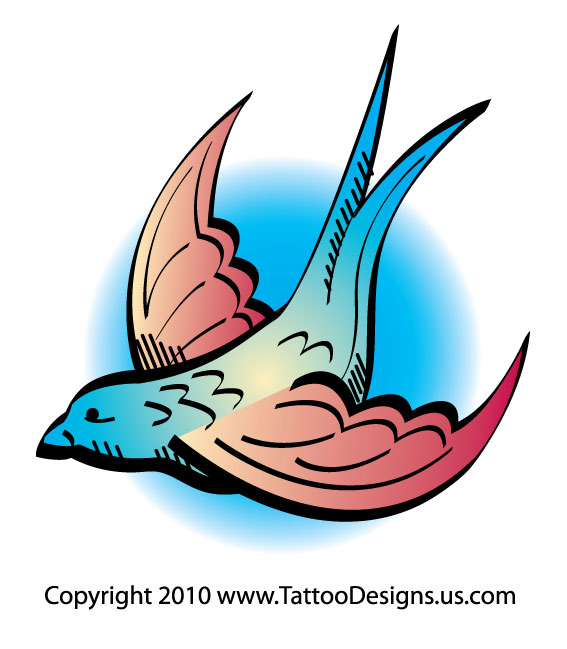 Labels swallow tattoo design