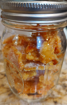 Jar of candided orange peel