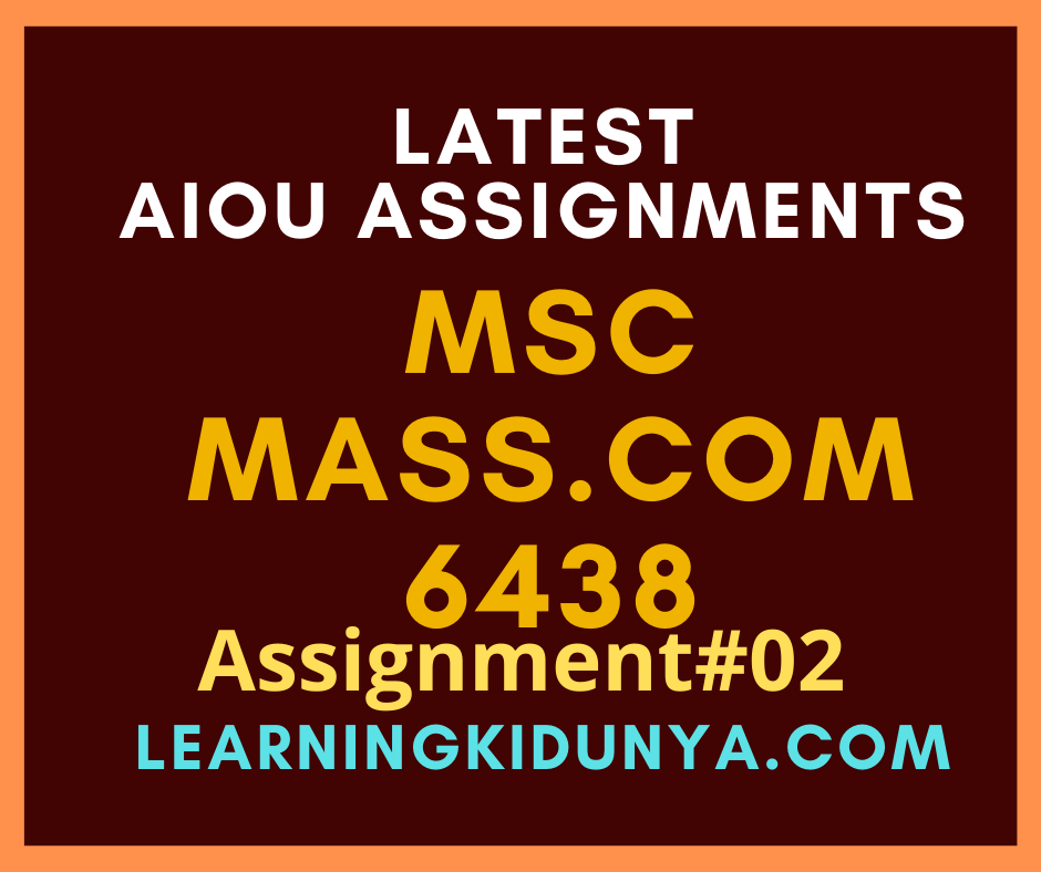 AIOU Solved Assignments 2 Code 6438